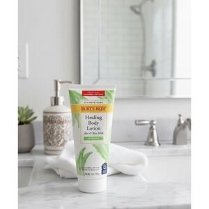 Burts Bees Healing Body Lotion Aloe Rice Milk Sensitive Skin 6 oz New